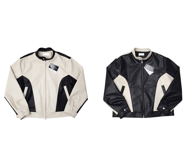 LMN Coloring Biker Leather Jacket (2 colors)