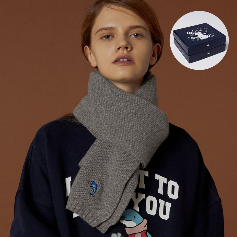 [Gift Box] Dolphin Cashmere Muffler + Gloves SET