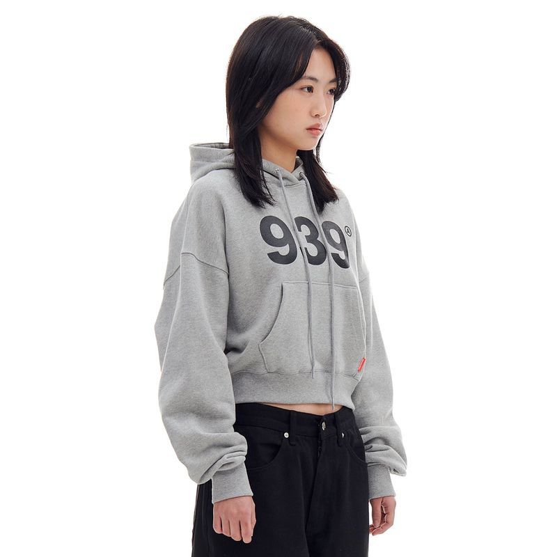 939 LOGO CROP HOOD (GRAY)