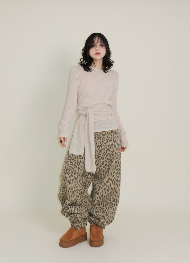 (Leopard Item) Kiya leopard printed balloon-fit wide pants