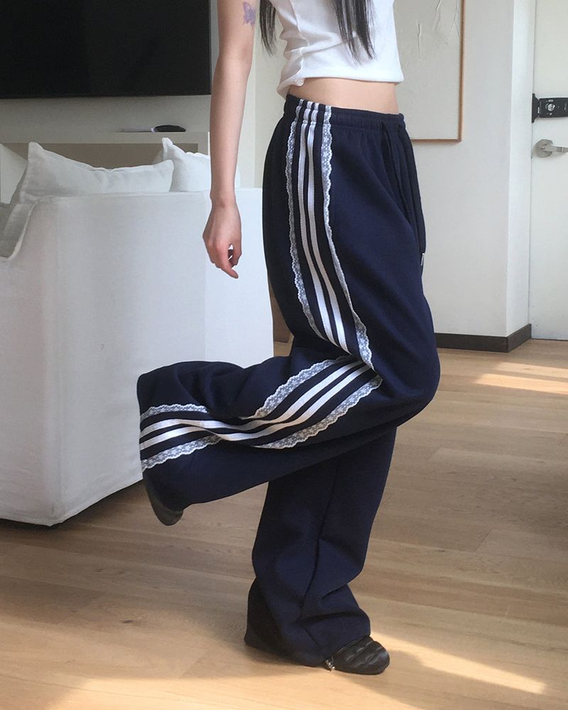 Jaya Lace Track Wide two-way Pants