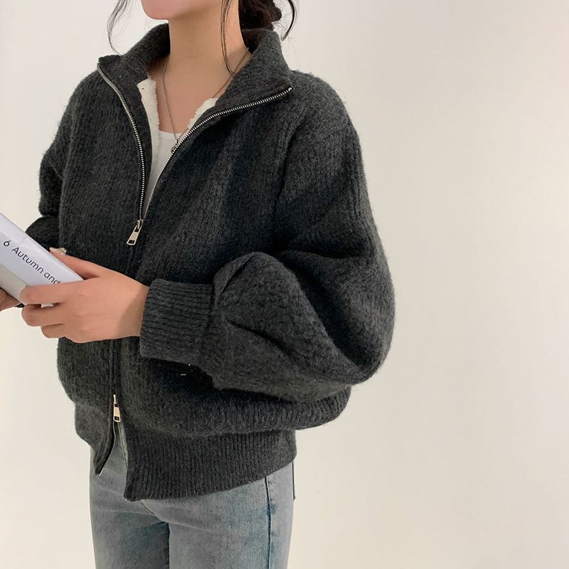 High Neck Two-Way Zip Jacket
