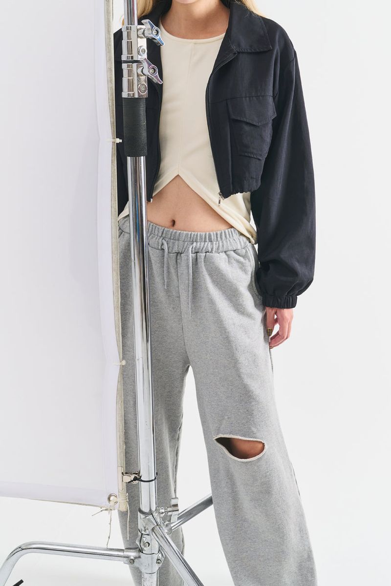 Core string bomber jacket jk (2 colors)