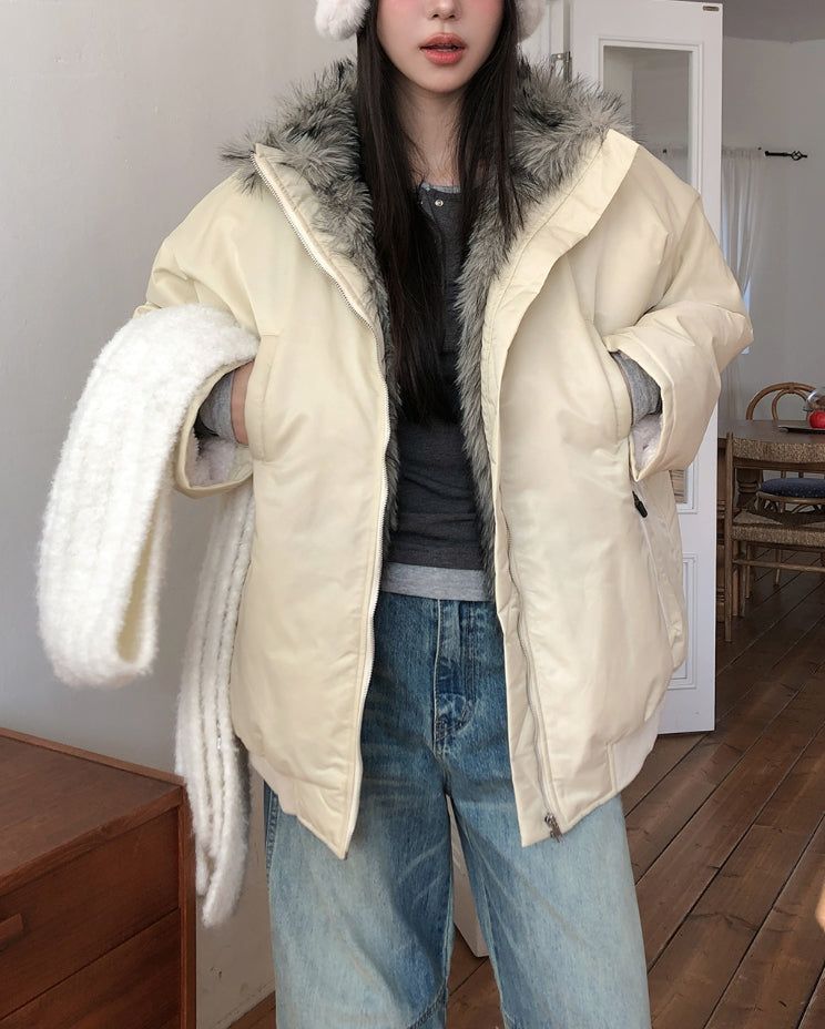 OUNCE Fur Shearling Down Jumper