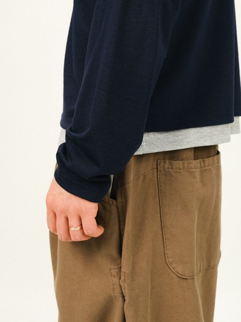 ROR Henry Neck Layered Crop T-shirt