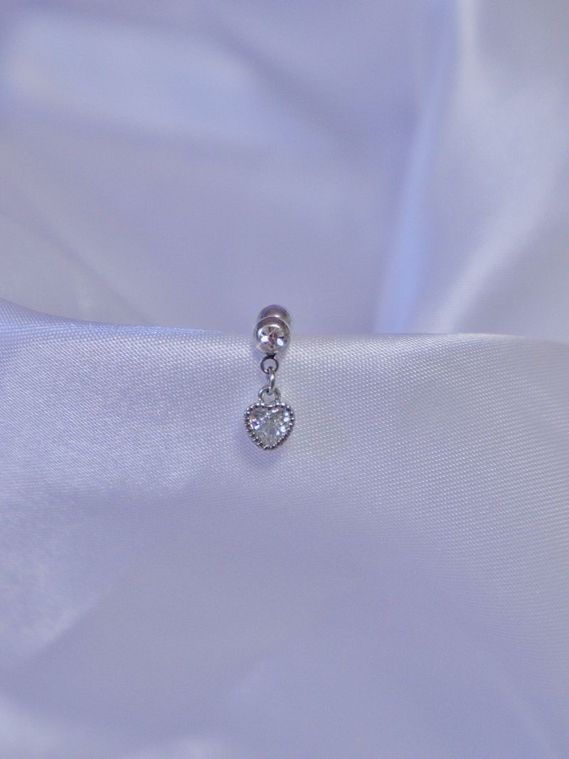 All surgical steel heart cubic piercing