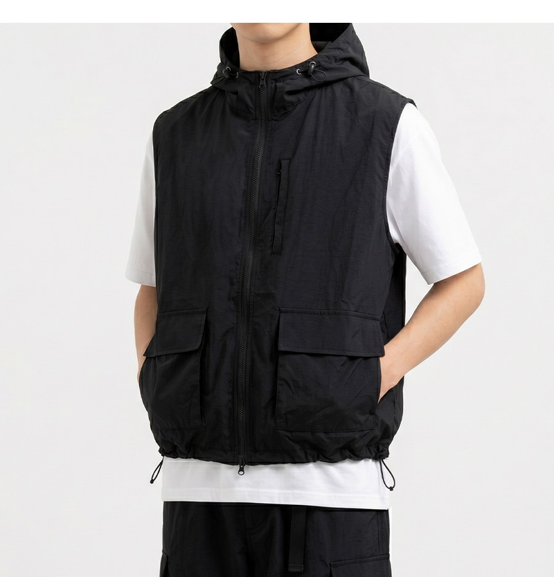 Cool Care Nylon Windbreaker Vest Black