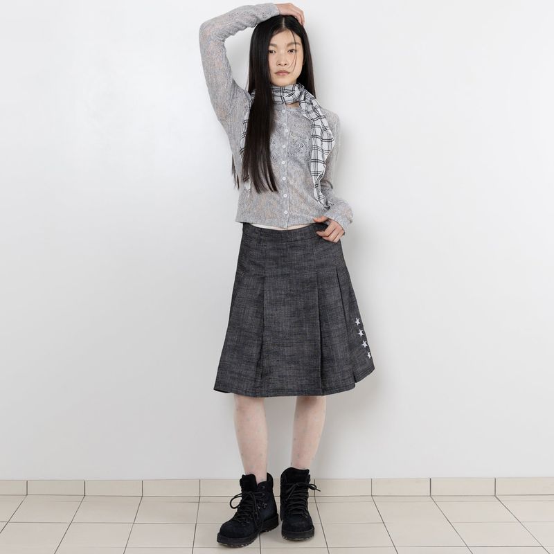 TTTTwister Pleat Skirt - Black