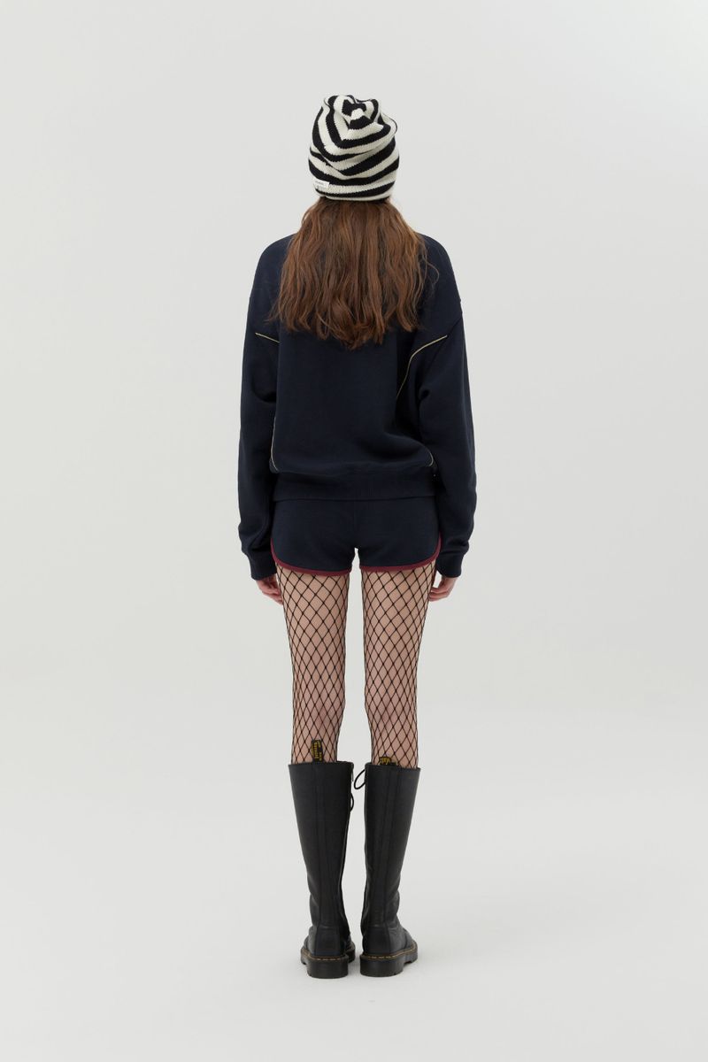 OPEN COLLAR SWEATSHIRT [DARK NAVY]