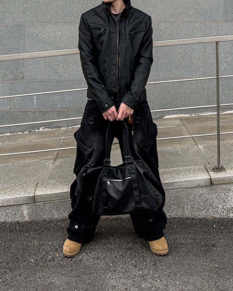Sel Distressed Cargo Wide Denim