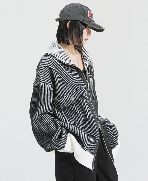 KIXI（キッシー）の「Adel pocket zip-up knit（Tops）」