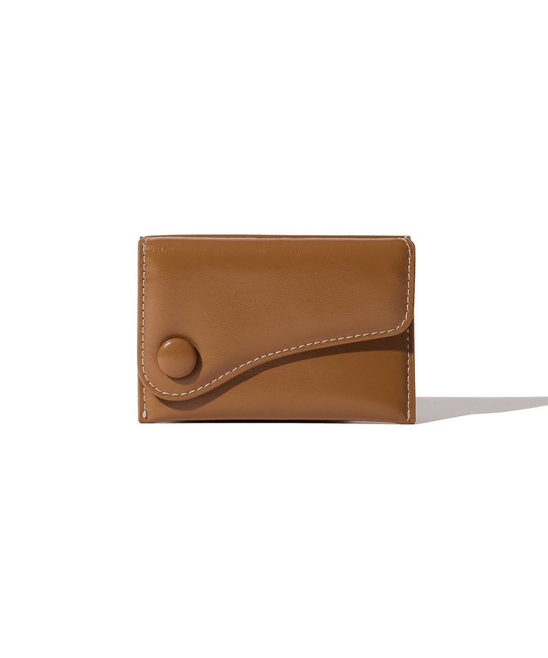 DOT Saddle Slim mini Card Wallets cognac wood
