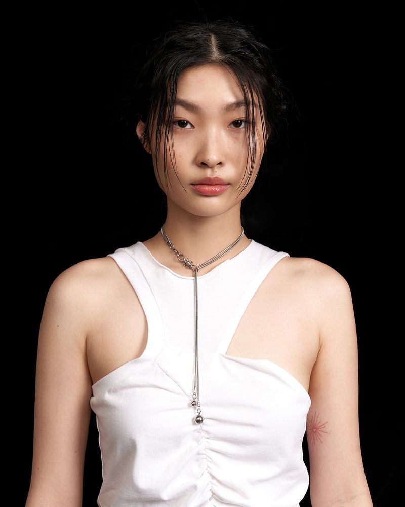 LOOF TIE NECKLACE SILVER