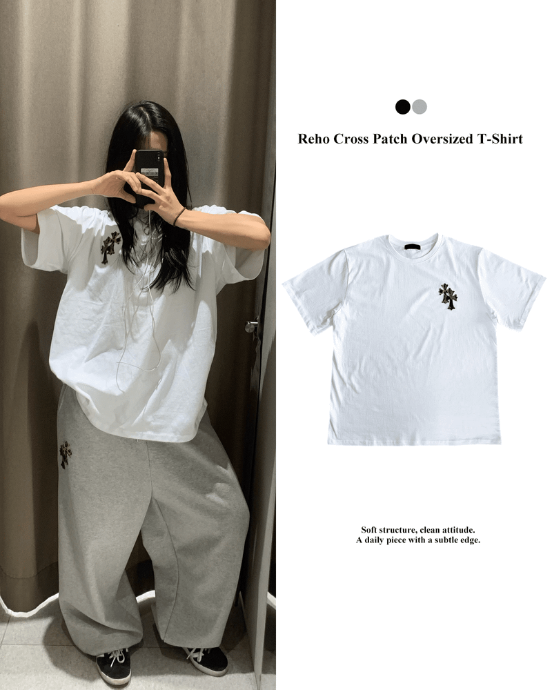 GUSTA（グスタ）の「Reho Cross Patch Oversized T-shirt（Tops）」