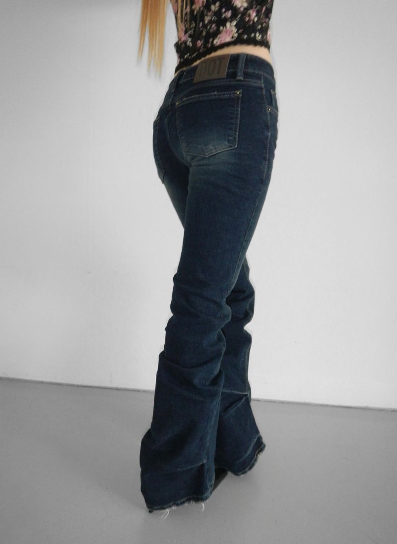 down ruched dark denim bootcut pt