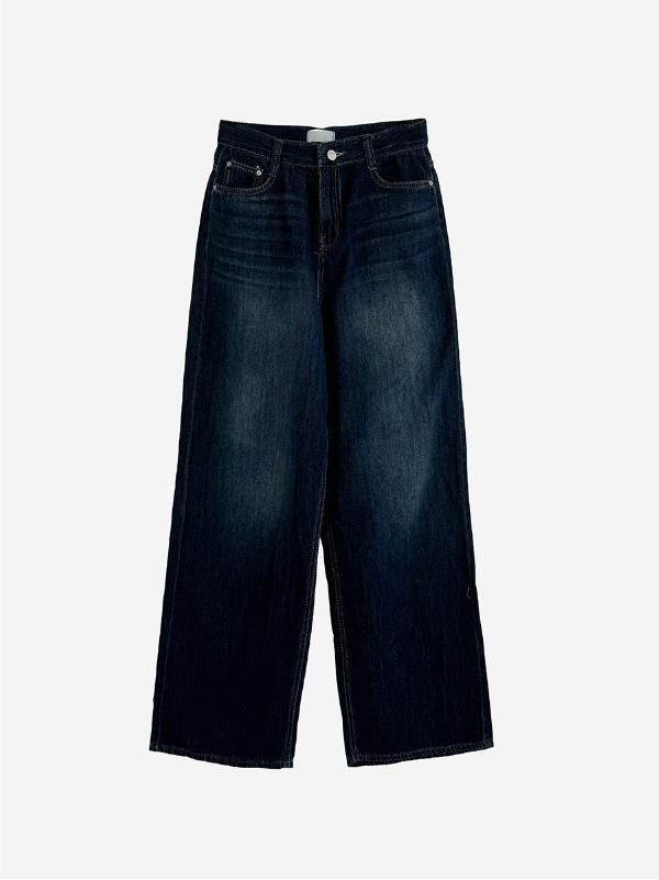 Summer Deep Blue Long Denim Pants