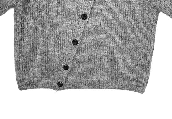 Juke diagonal button high neck knit