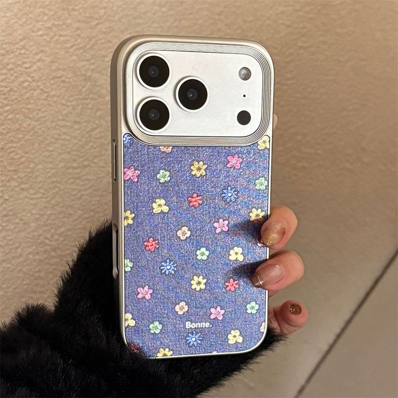 Vintage Denim Flower iPhone Case