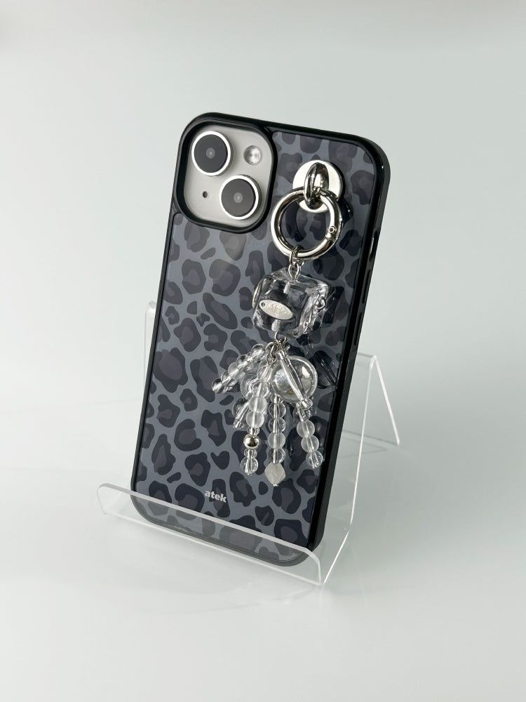 Leopard Magsafe Glass Bumper Case(Grey)