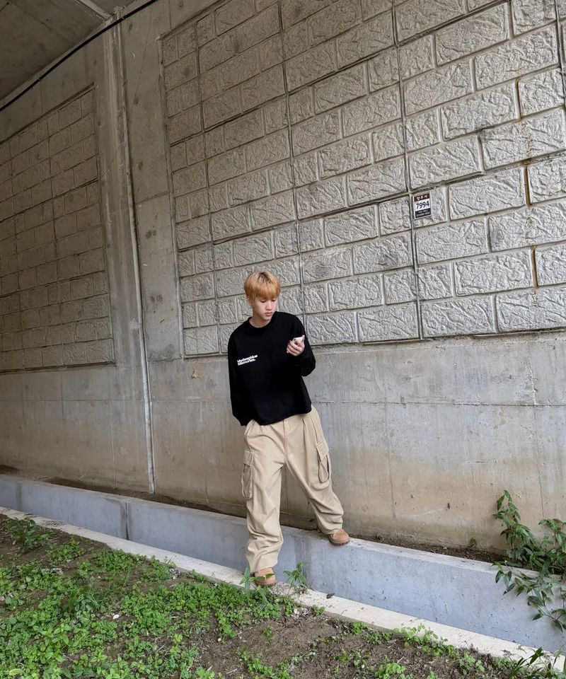 MM SYMBOL LOGO LONG SLEEVE T(BLACK)