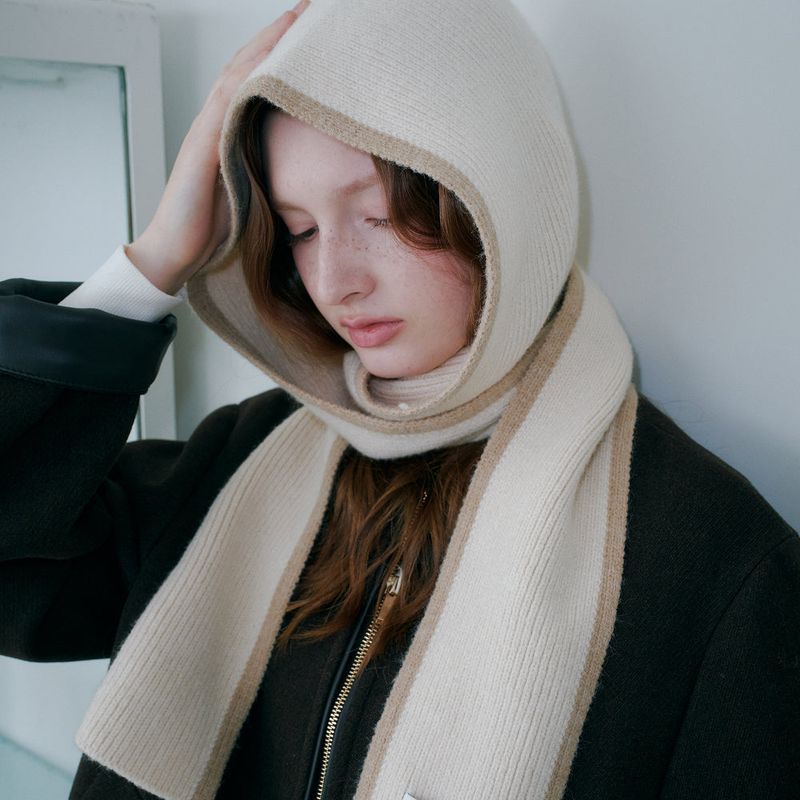 Line Around Muffler Balaclava (Ivory)