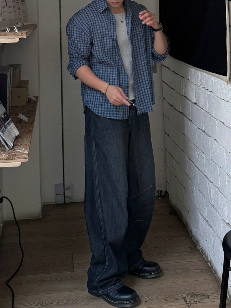 Linen pav dart balloon black denim