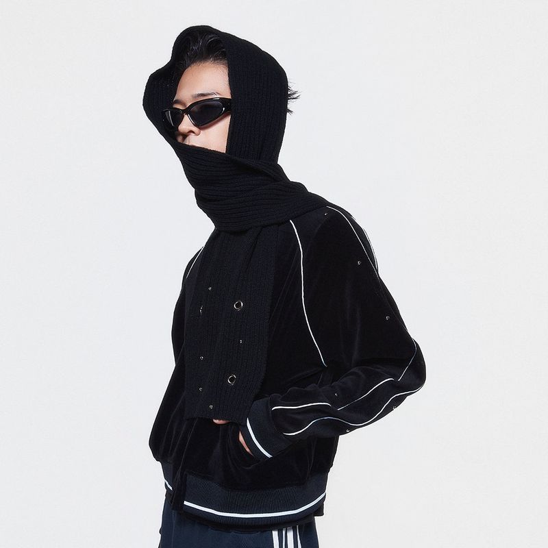DAUSPICE(DUC)（ダウスピス）の「(DUC) Eyelet Stud Muffler Black（Fashion Accessories）」