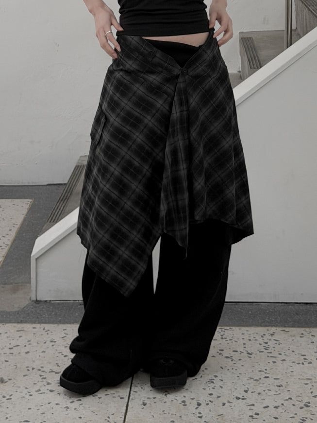 Sherbell Pocket Wrap Layered Skirt