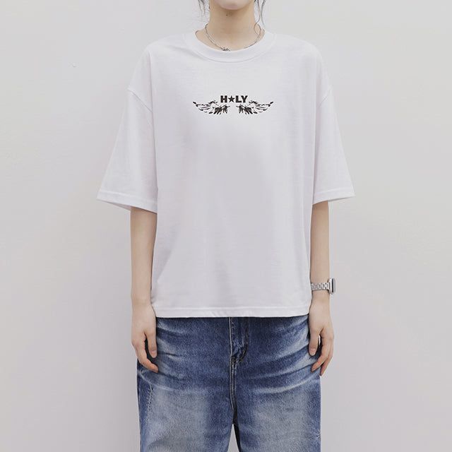 HOLY NUMBER 7(ホーリーナンバーセブン)の「HOLY WING OVER FIT SHORT-SLEEVED T-SHIRT_WHITE(Tops)」