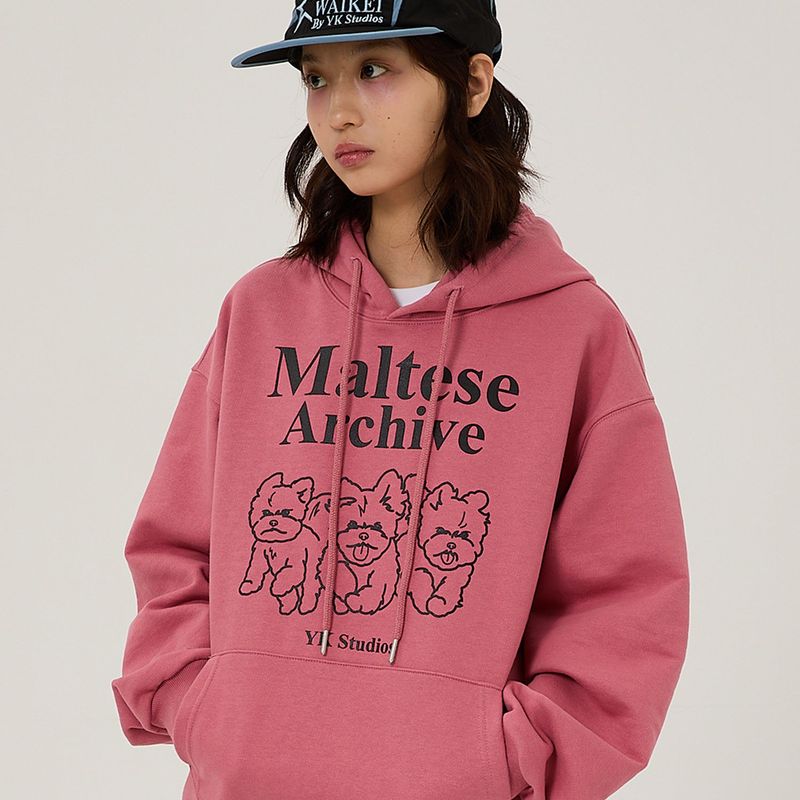 Maltese archive line graphic hood