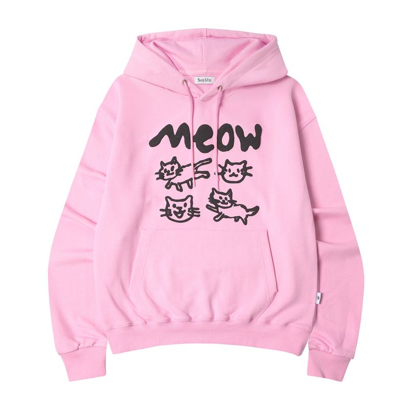 DOODLE MEOW HOODIE (PINK)
