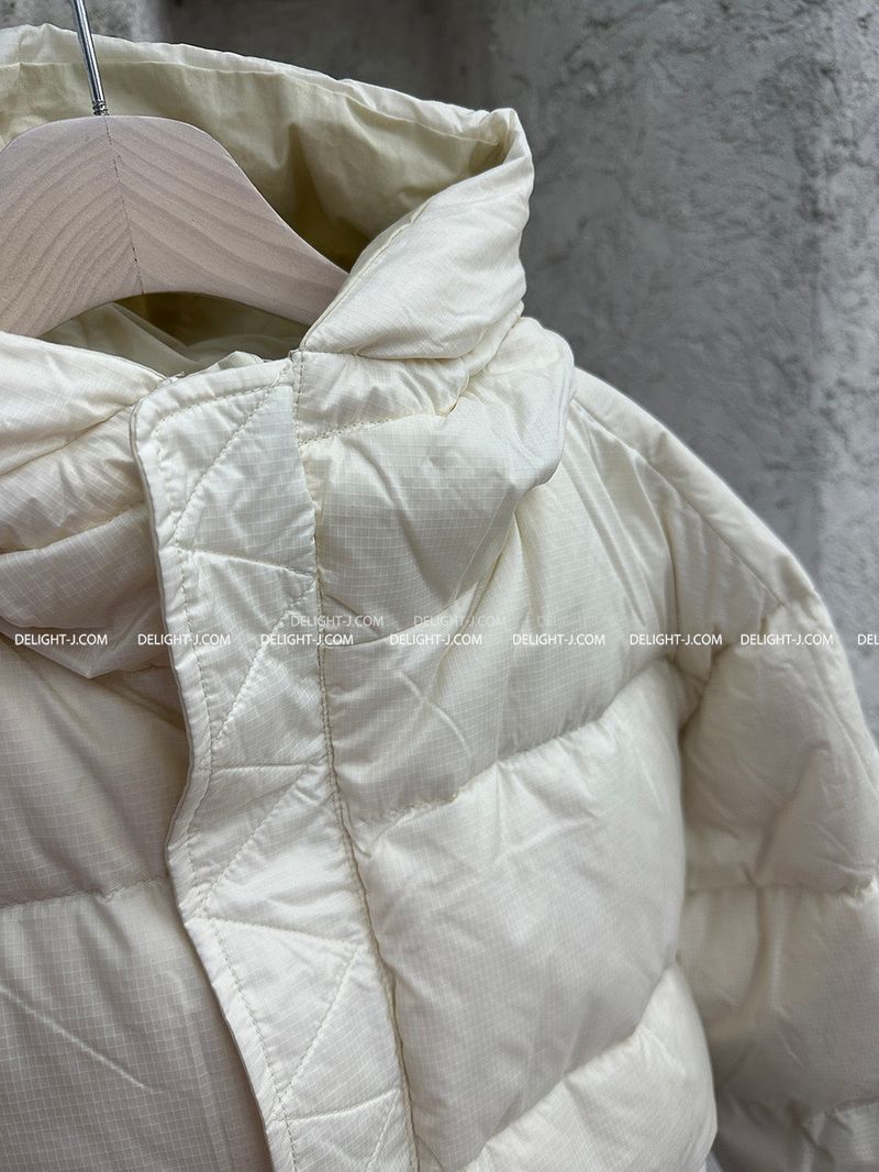 reversible duck down double-sided crop padded coat