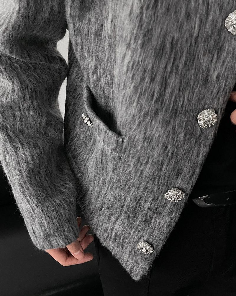 90's Jade Mohair Crop Jacket (2 colors)