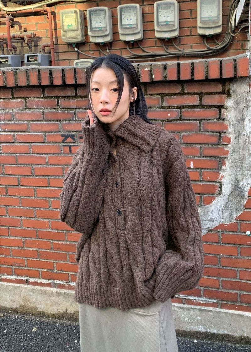  HIGHNECK BUTTON KNIT