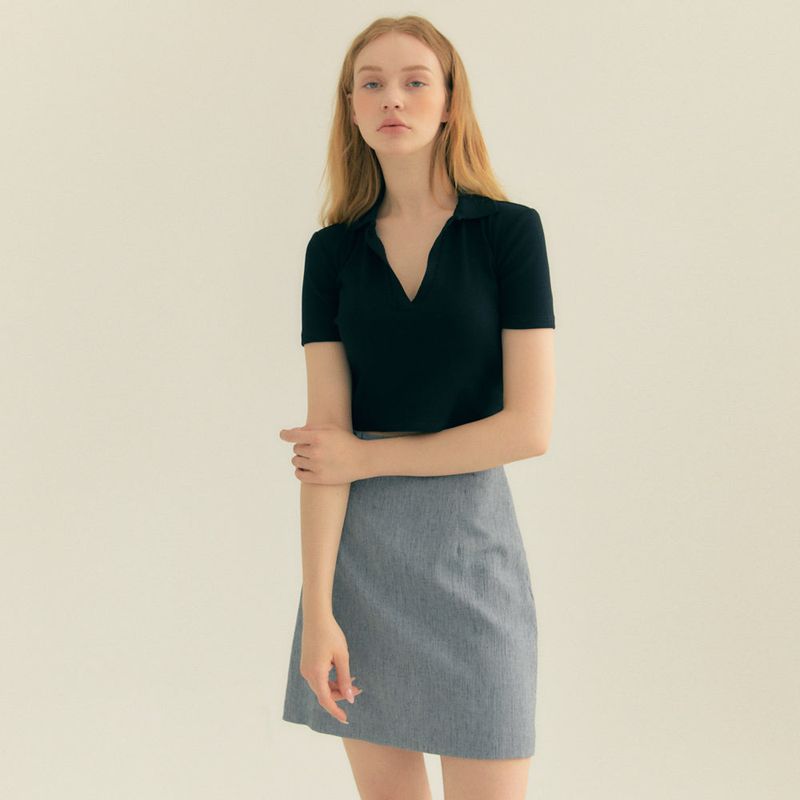FREIHEIT(フライハイト)の「Linen Basic Skirt (Gray)(Skirts)」