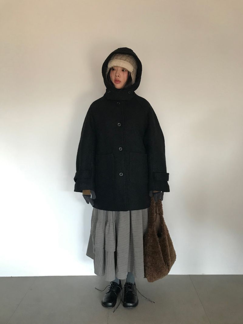 DUGGY（ダギー）の「[MD Pick]ファインウールフーデッドハーフコート (2color)（ジャケット/アウター）」