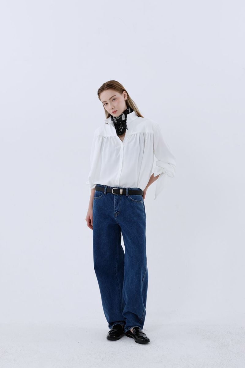 BOHEM KNOT BLOUSE_IVORY