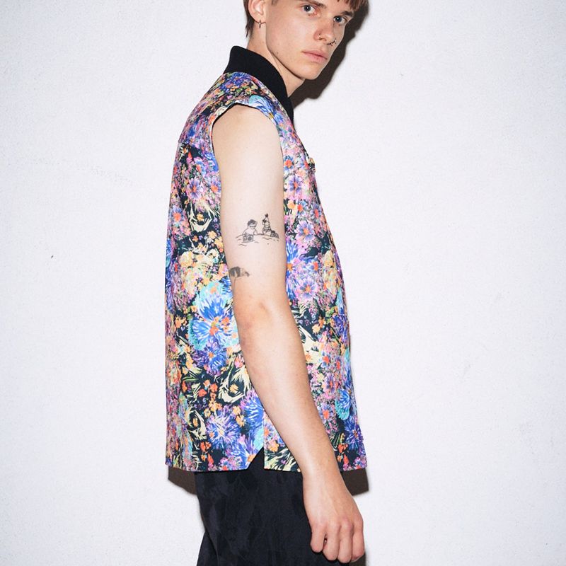 FLORAL FLAME PADDED VEST