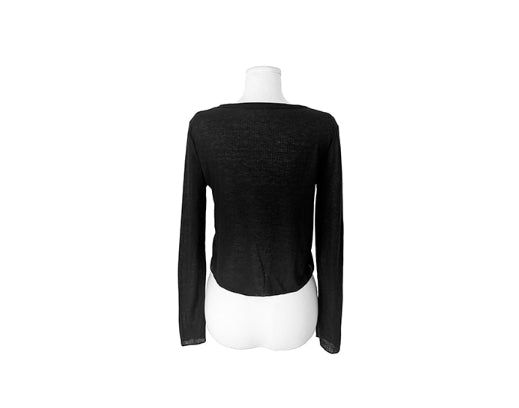 Russo See-Through Ribbed Button Cardigan