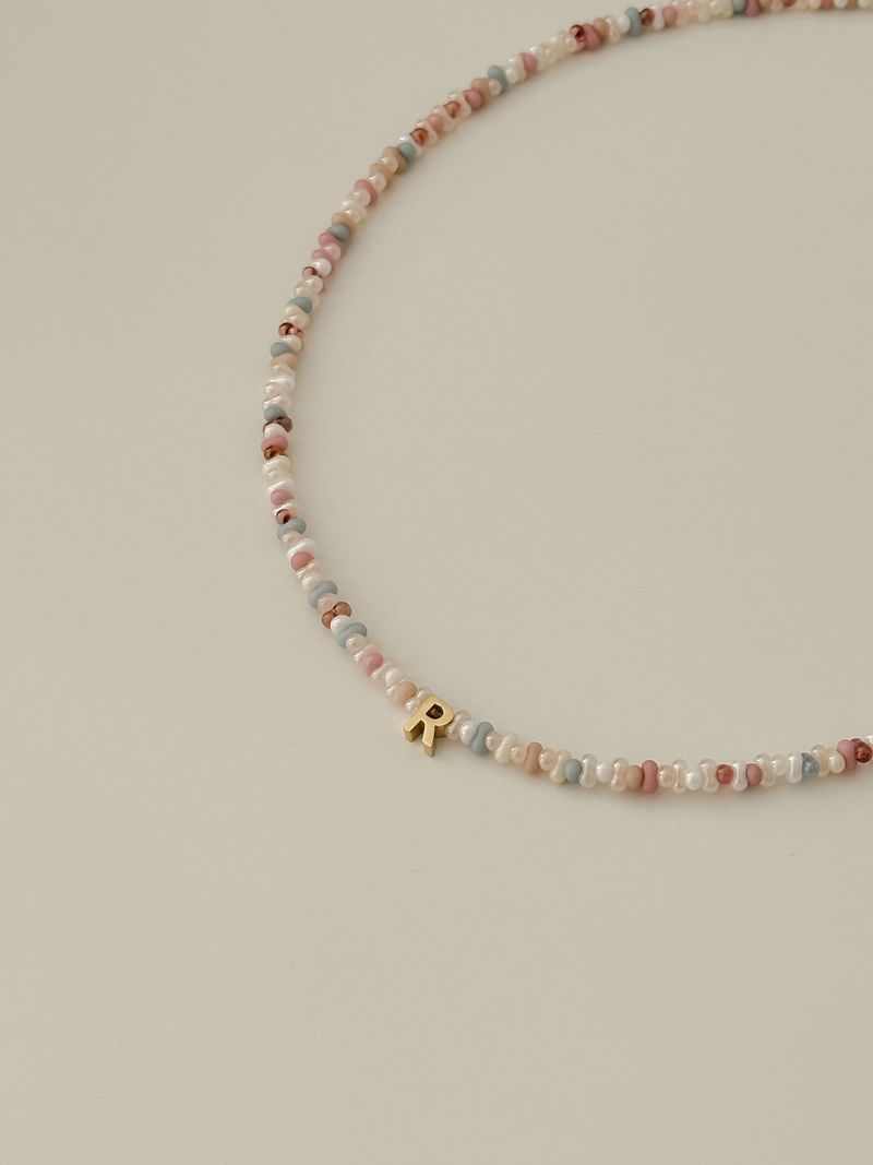 Baby Cloud Beads Initials Necklace