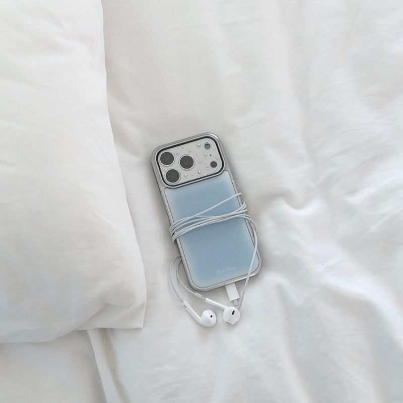 blue silver bumper case