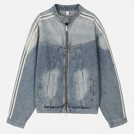 Wings Track Gradient Pinch Denim Jacket