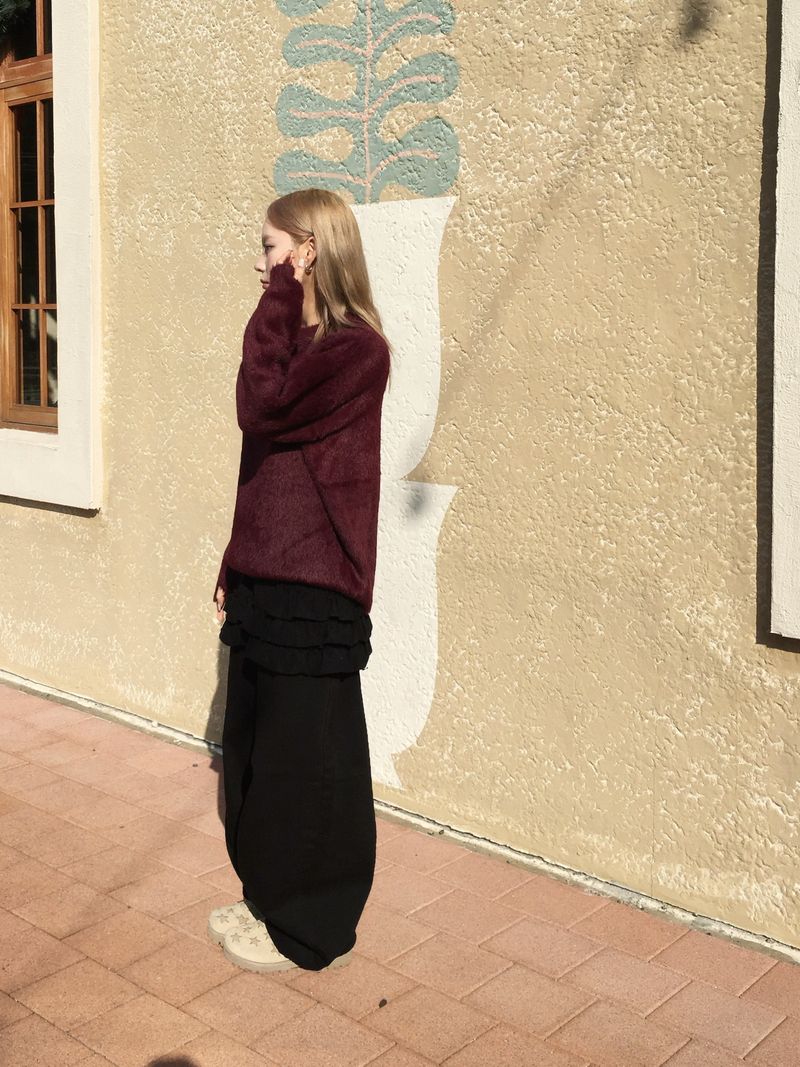 [Year-End Look Recommendation] Point Fingerhole Angora Fur Knit (4c)
