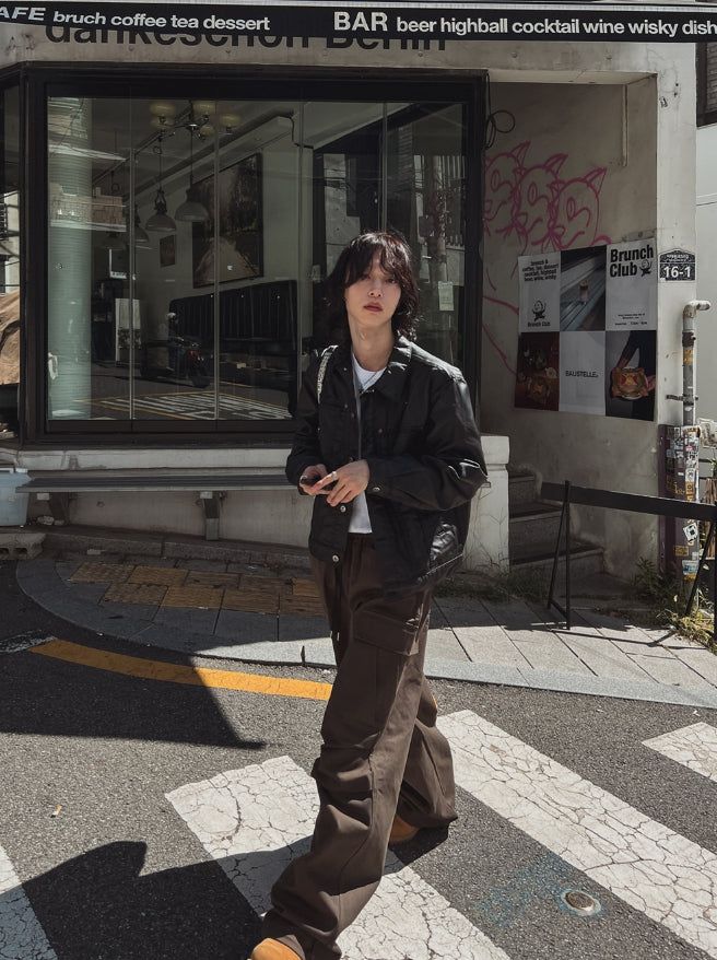 Wild pin tuck cargo cotton pants