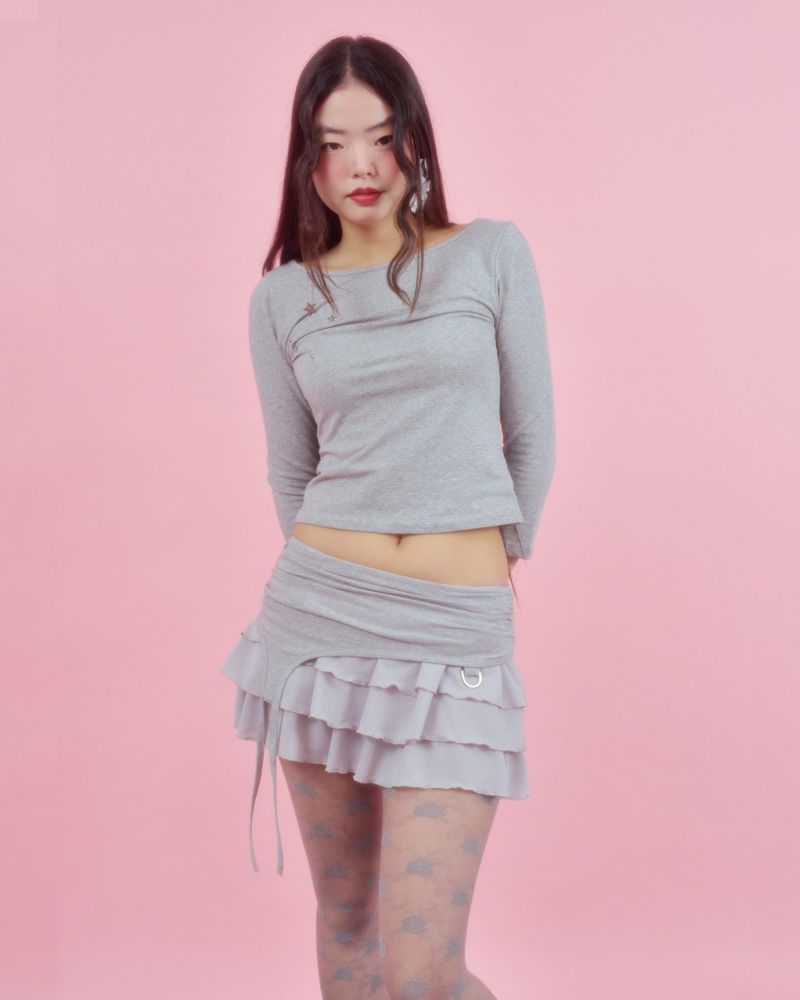 BACK RIBBON STUD T SHIRTS [3colors]