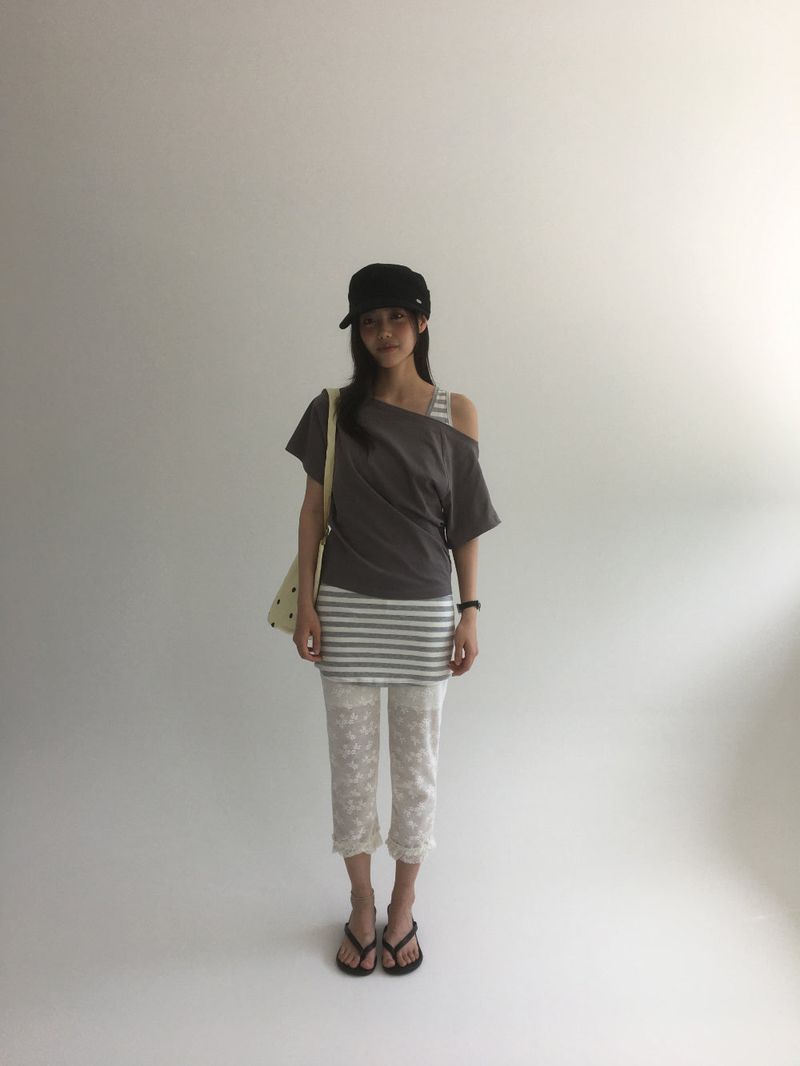 Flocon embroidered shoulder bag (2color)