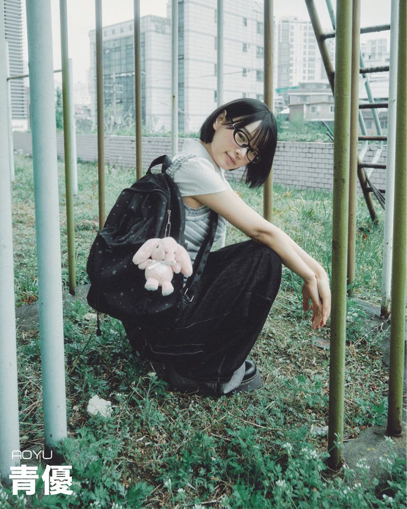 STAR SHIRRING BACK PACK BLACK