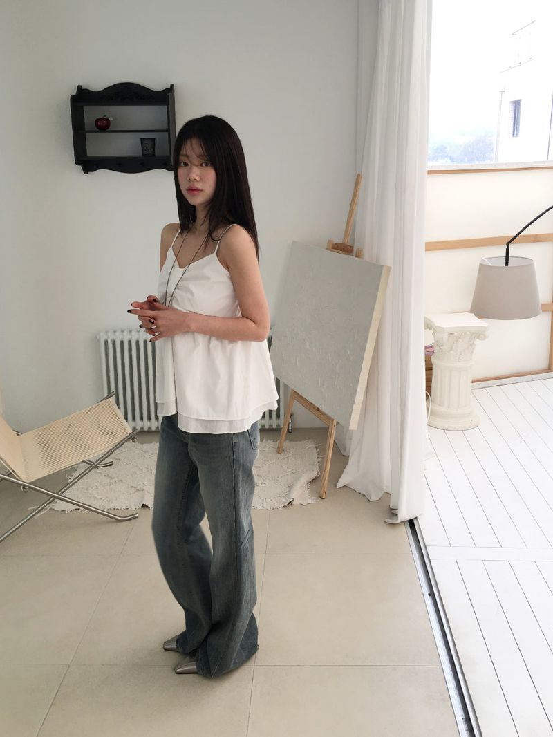 Ribbon bustier blouse