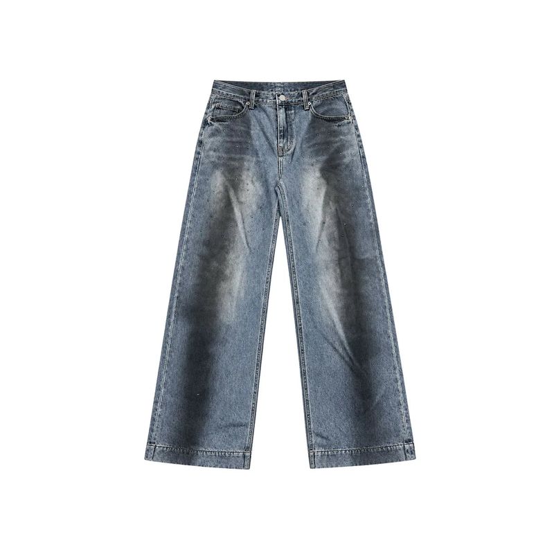 Nude Crystal Hotfix Brushed Denim