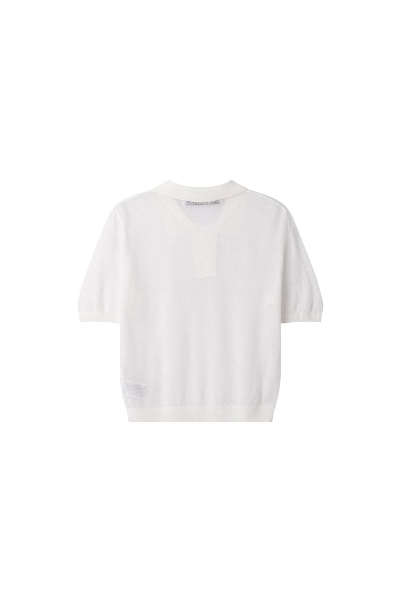 SEE-THROUGH COLLAR HALF KNIT (WHITE)